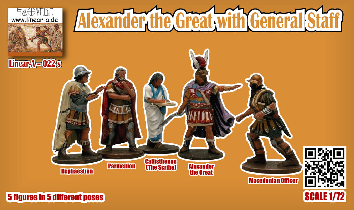 Linear-A 022-S 1:72 Alexander the Great with General Staff with 5 instead of 4 figures