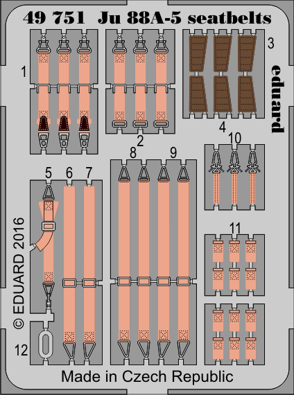 Eduard 49751 1:48 Junkers Ju-88A-5 seatbelts