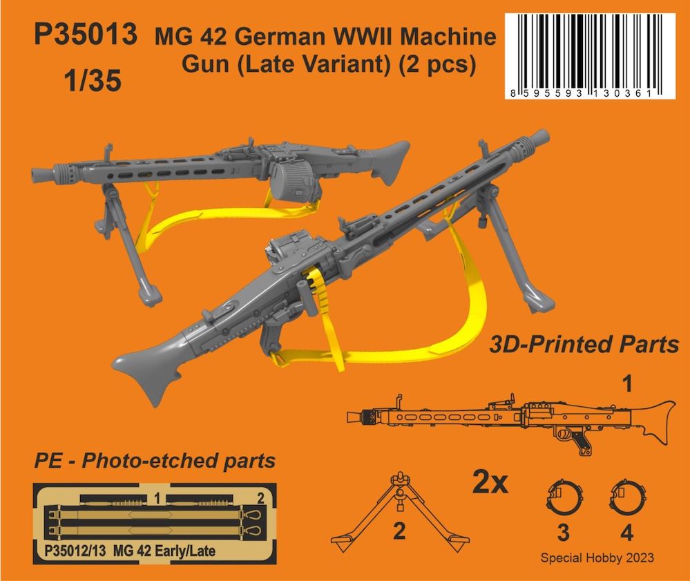 CMK/Czech Master Kits P35013 1:35 MG 42 German WWII Machine Gun (Late Variant)