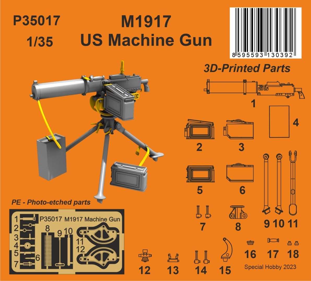 CMK/Czech Master Kits P35017 1:35 M1917 Machine Gun