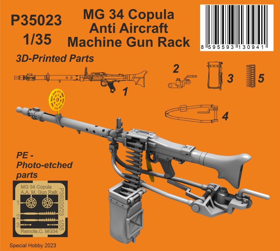 CMK/Czech Master Kits 129-P35023 1:35 MG 34 Copula Anti Aircraft Machine Gun Ralk 1/35 (2 pcs.)