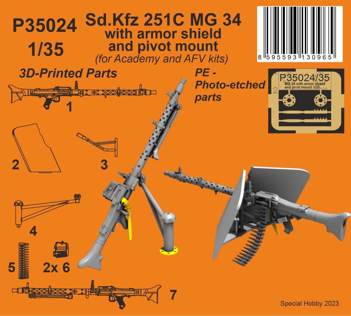 CMK/Czech Master Kits P35024 1:35 Sd.Kfz.251C MG 34 with armor shields and pivot mount