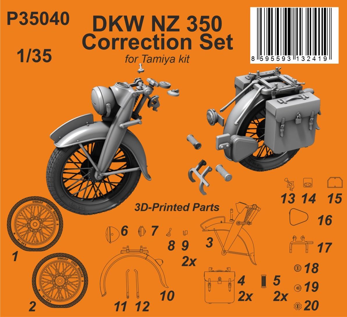 CMK/Czech Master Kits P35040 1:35 DKW NZ 350 Correction Set