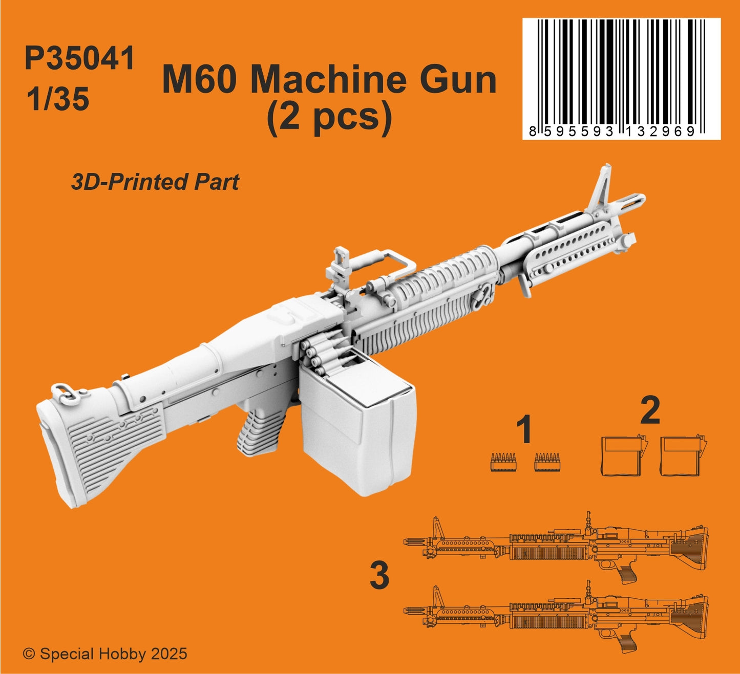 CMK/Czech Master Kits 129-P35041 1:35 M60 Machine Gun (2pcs)