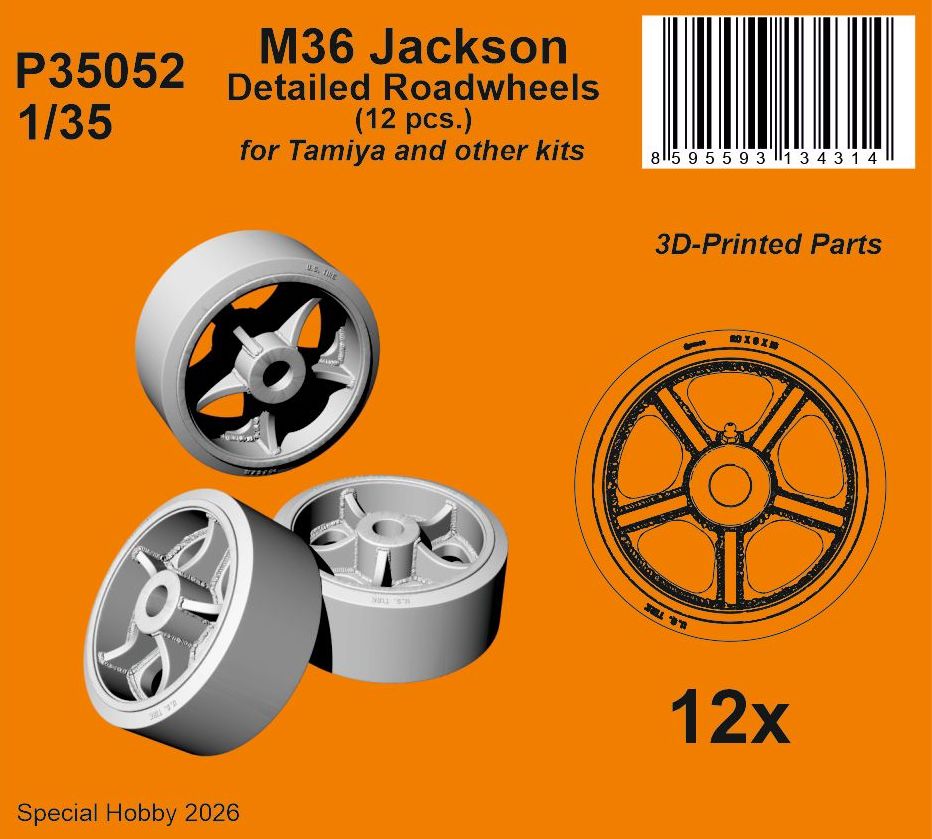 CMK/Czech Master Kits P35052 1:35 M36 Jackson Detailed Roadwheels 1/35 (12 pcs.)