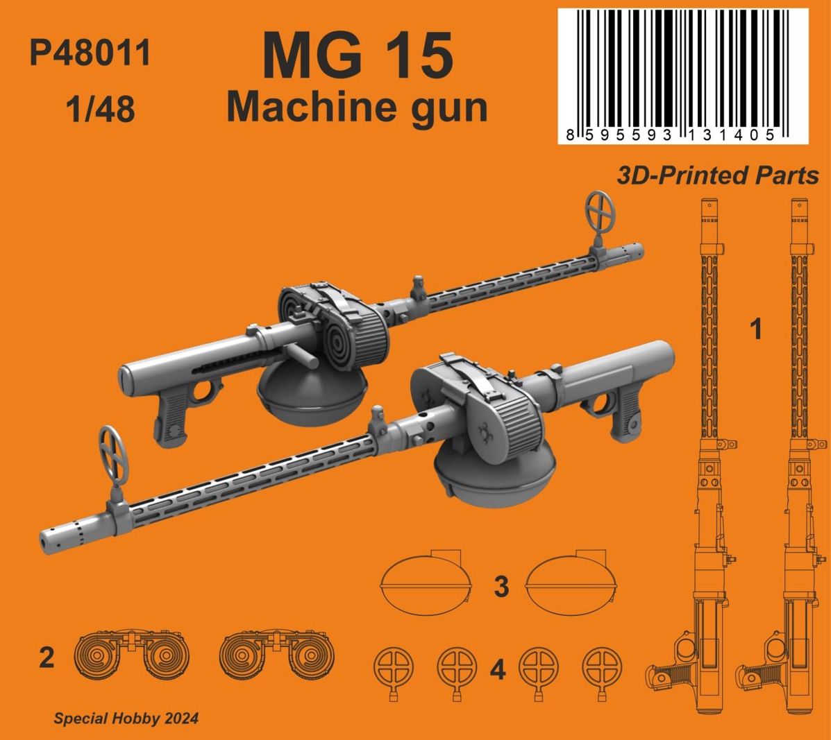 CMK/Czech Master Kits P48011 1:48 MG 15 Machine gun (2 pcs.)