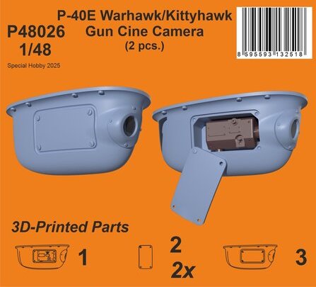 CMK/Czech Master Kits P48026 1:48 P-40E Warhawk/Kittyhawk Gun Cine Camera (2 pcs.)