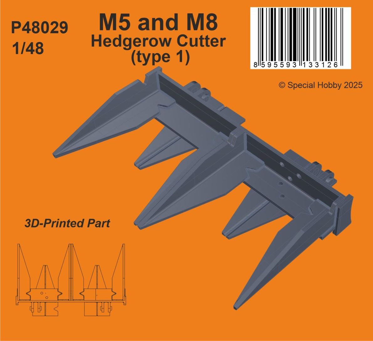 CMK/Czech Master Kits P48029 1:48 M5 and M8 Hedgerow Cutter (type 1)