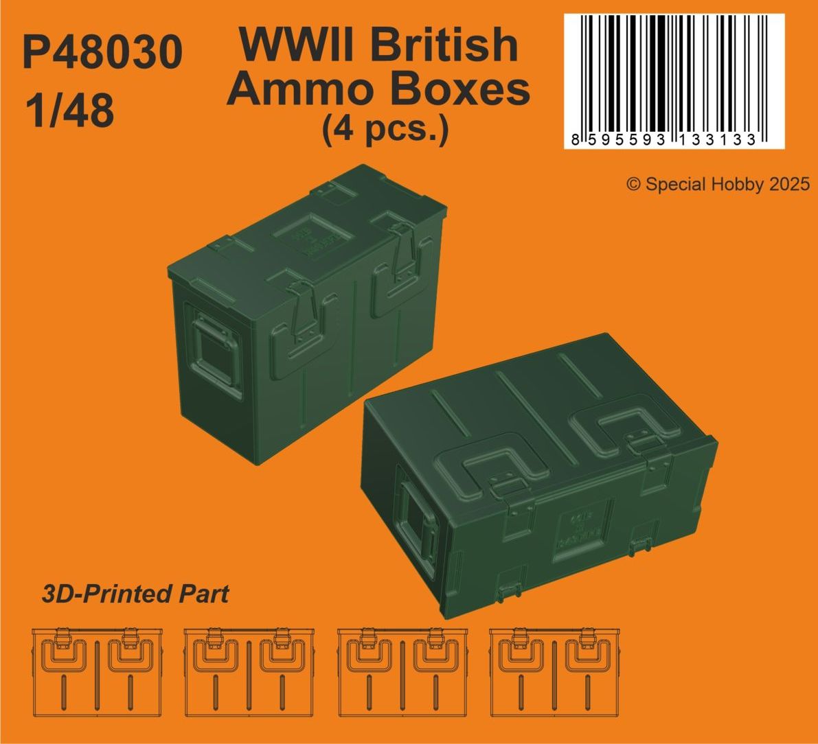 CMK/Czech Master Kits P48030 1:48 WWII British Ammo Boxes (4pcs.)