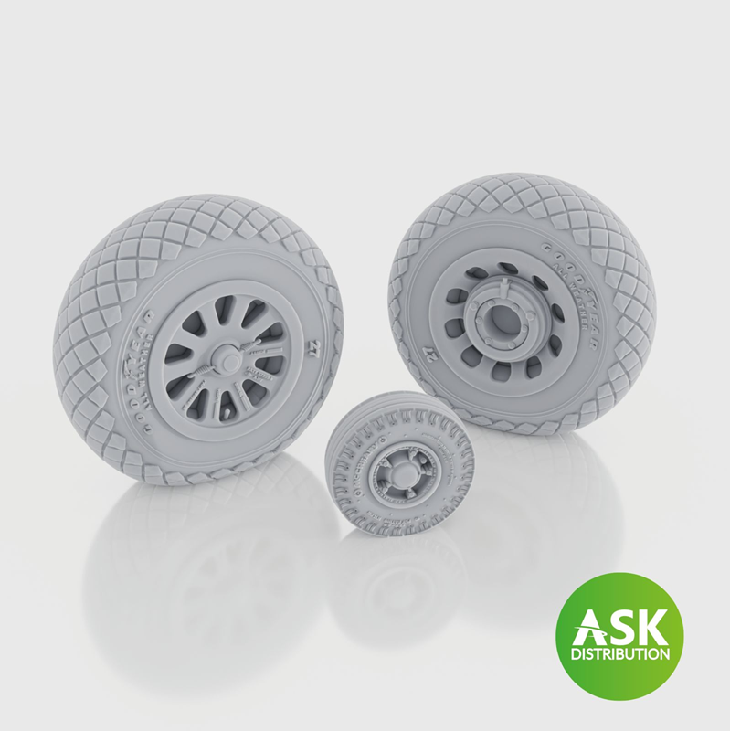 Art Scale 200-A48088 1:48 P-51D Mustang - wheels incl. the tail wheel, 3 pc.