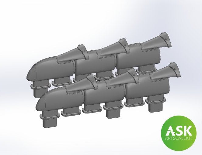 Art Scale 200-A72035 1:72 Supermarine Spitfire Mk.Vb Exhausts Fishtail type