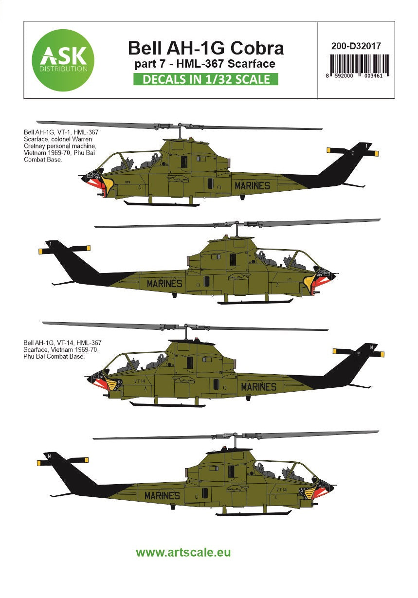 Art Scale 200-D32017 1:32 Bell AH-1G Cobra part 7 - HML-367 Scarface