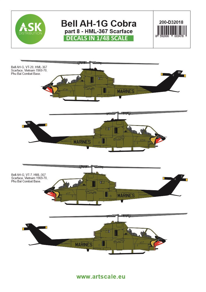 Art Scale 200-D32018 1:32 Bell AH-1G Cobra part 8 - HML-367 Scarface
