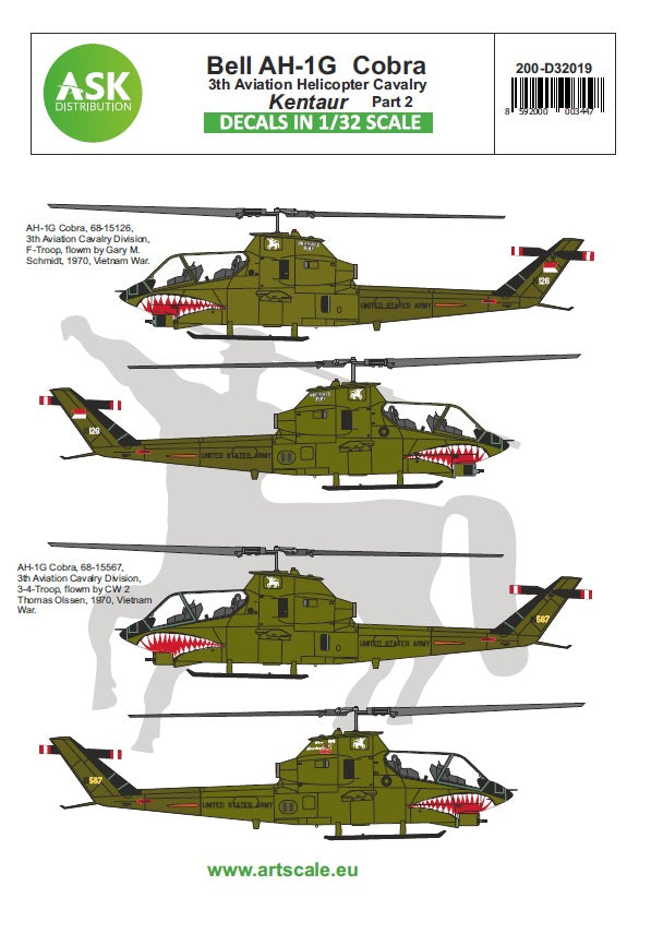 Art Scale 200-D32019 1:32 Bell AH-1G Cobra 3rd Aviation helicopter cavalry Kentaur - part 2