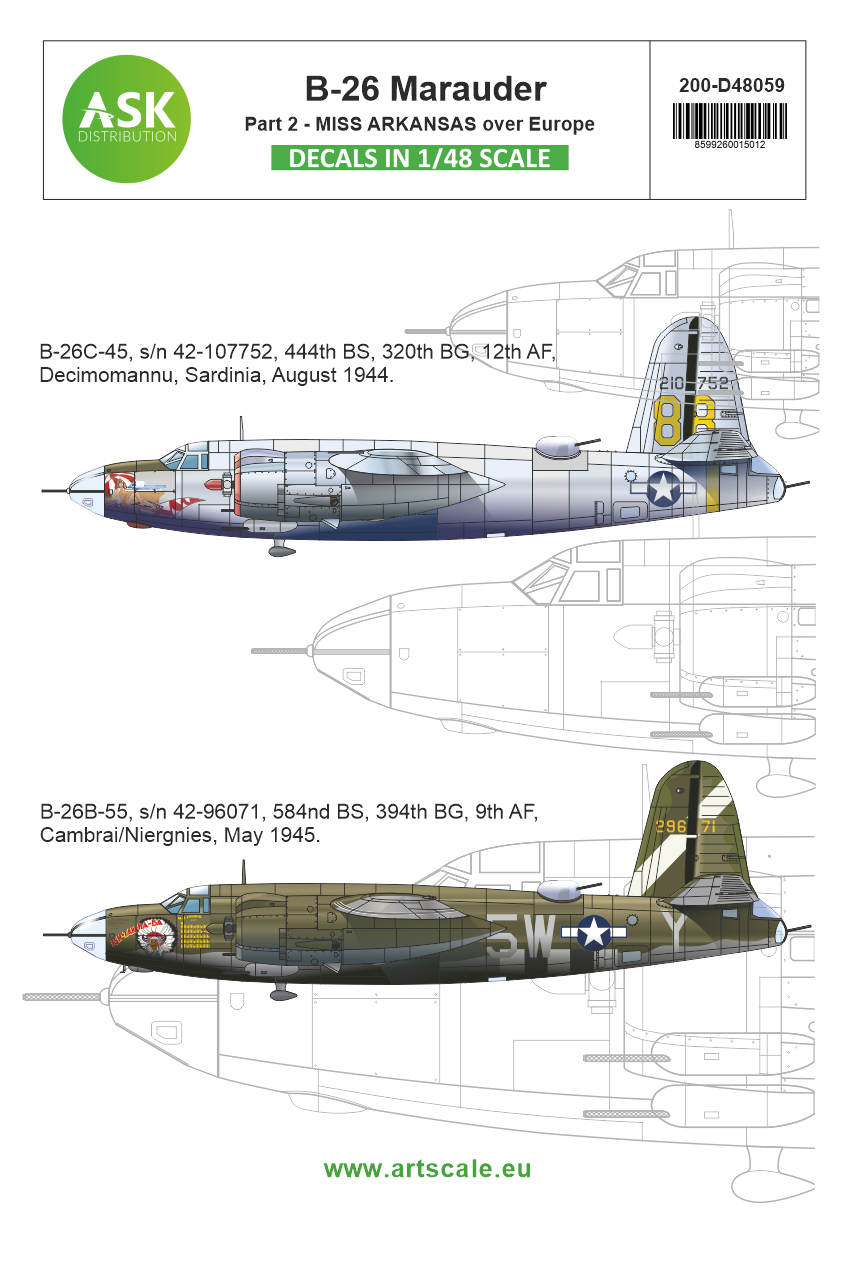 Art Scale 200-D48059 1:48 Martin B-26B Marauder part 2