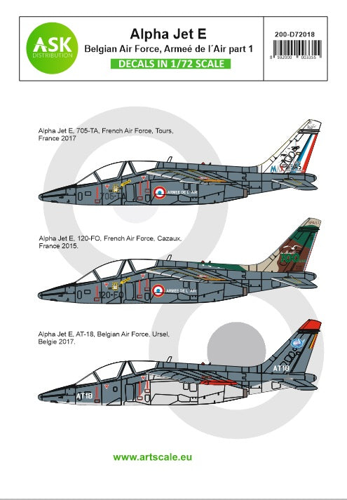 Art Scale 200-D72018 1:72 Alpha Jet E Belgian AF, Armee de l Air part 1