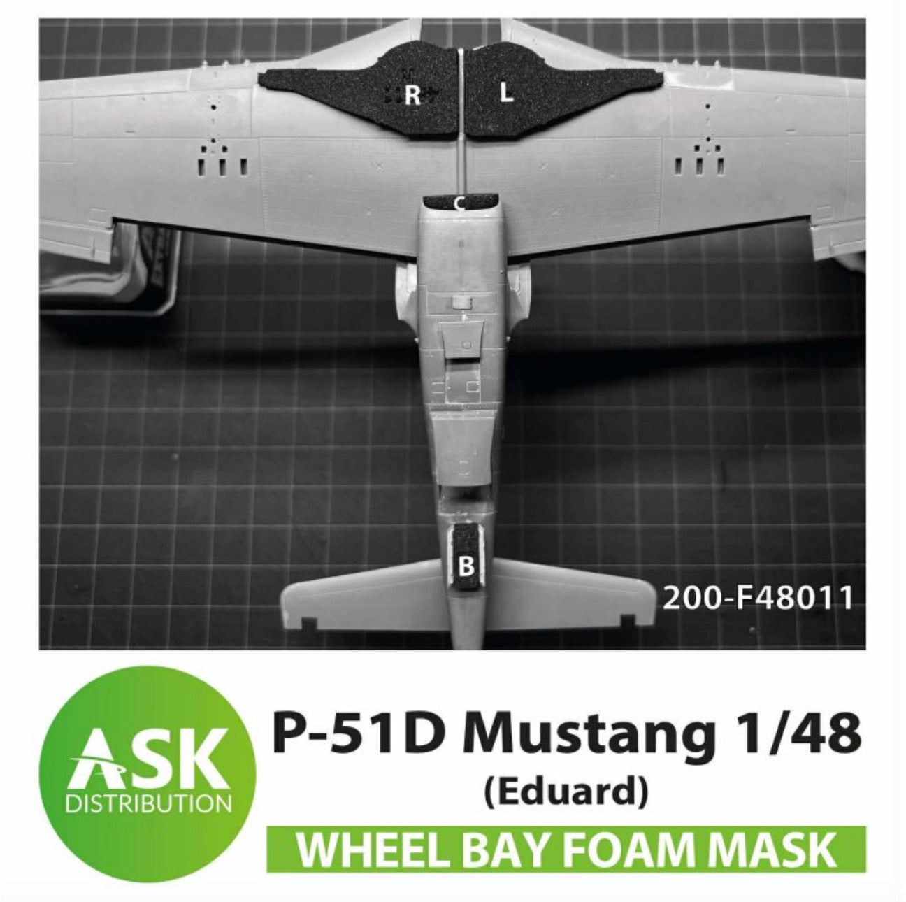 Art Scale 200-F48011 1:48 North-American P-51D Mustang Foam flexible wheel bays mask