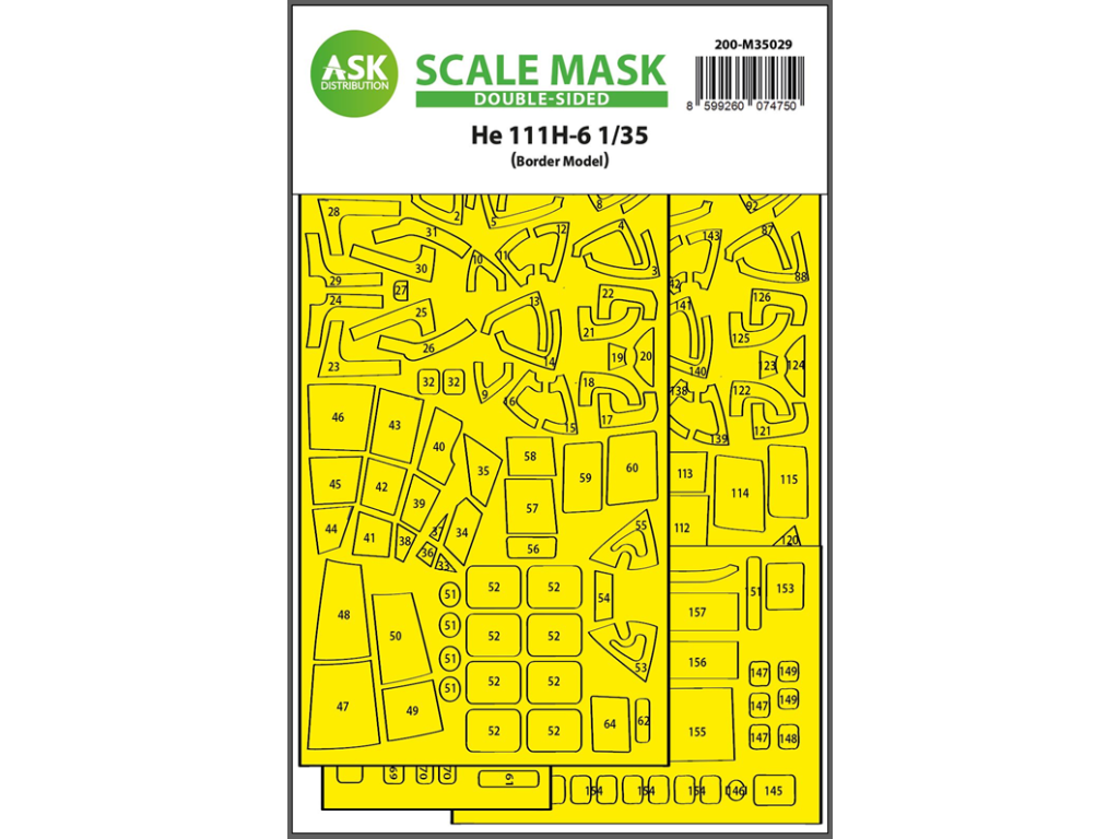 Art Scale 200-M35029 1:35 Heinkel He-111H-6 double-sided painting mask