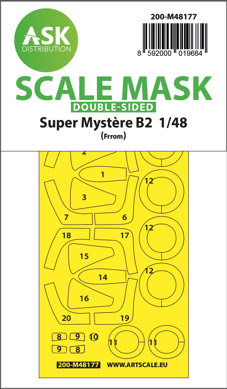Art Scale 200-M48177 1:48 Super Mystére B2 double-sided express fit mask
