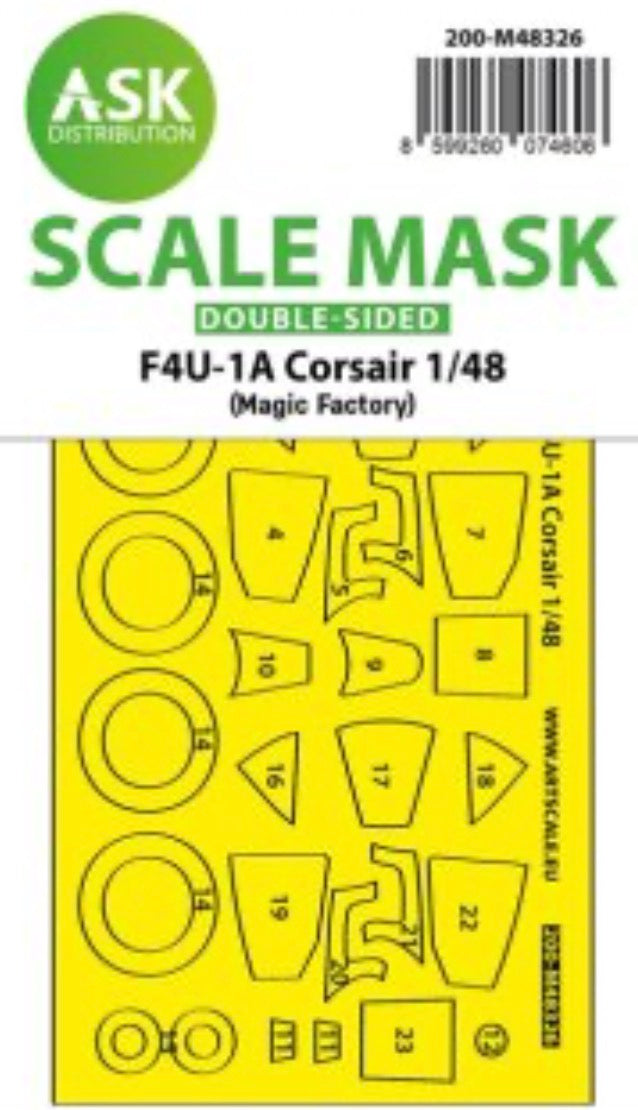 Art Scale 200-M48326 1:48 F4U-1A Corsair double-sided fit and self adhesive express mask