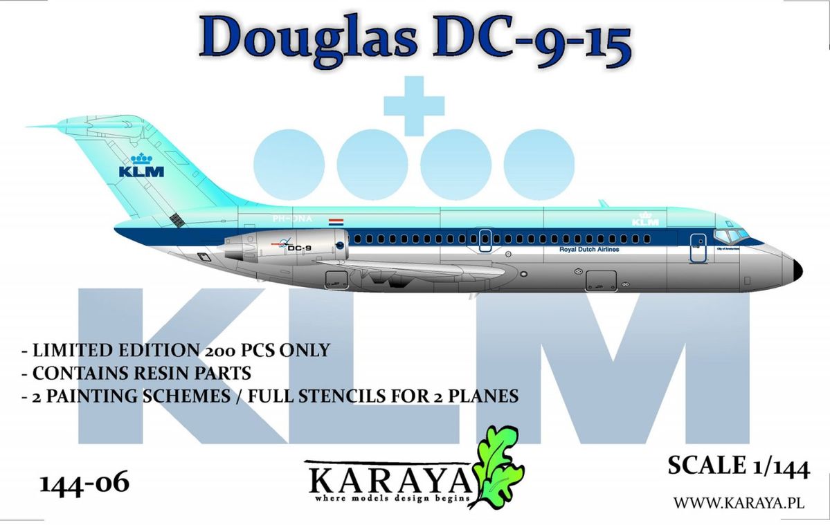 Karaya 144-06 1:144 Douglas DC-9-15 - PH-DNA City of Amsterdam, PH-DNB City of Brussell