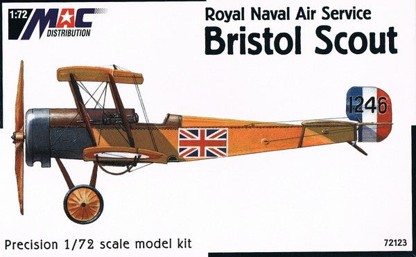 MAC Distribution 72123 1:72 Bristol Scout with decals for RNAS/Royal Naval Air Service
