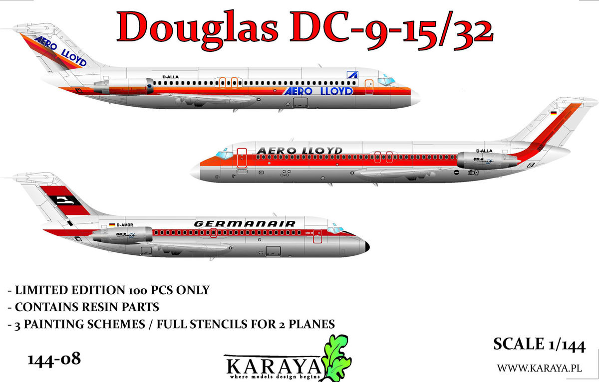 Karaya 144-08 1:144 Douglas DC-9-15/32