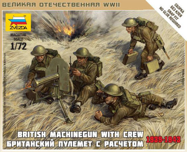 Zvezda 6167 1:72 British Vickers Machine Gun with Crew 1939-43