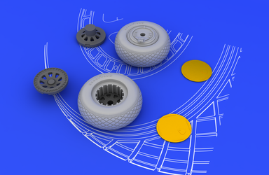 Eduard Brassin 648068 1:48 Lockheed PV-1 Ventura wheels with weighted tyre effect