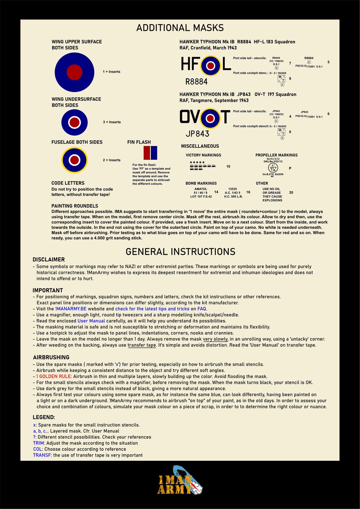 1ManArmy 32DET060 1:32 Hawker Typhoon Mk Ib 'Car Door'