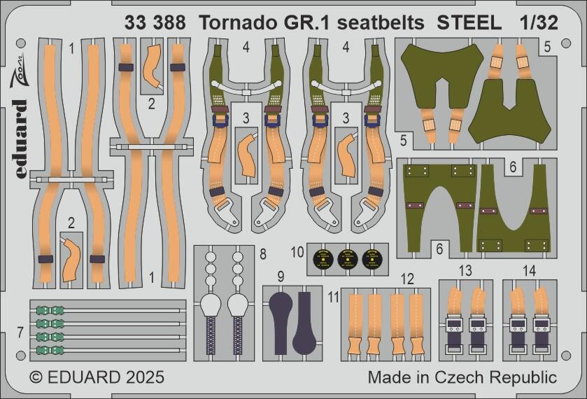Eduard 33388 1:32 Panavia Tornado GR.1 seatbelts STEEL