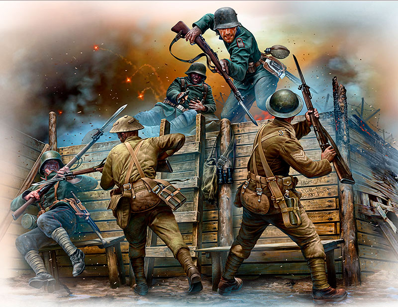 Master Box MB35116 1:35 Hand-to-Hand Fight, German & British Infantrymen, WWI Era