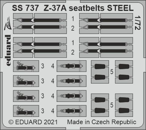 Eduard SS737 1:72 Let Z-37A seatbelts STEEL