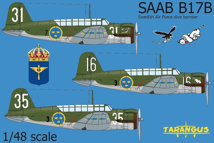 Tarangus 48010 1:48 Saab B17B Swedish Air Force Dive Bomber