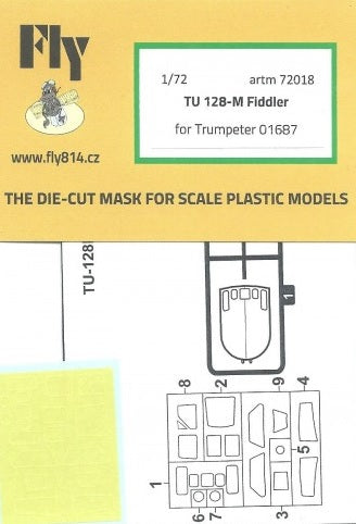 Artillery M72018 1:72 Tupolev Tu-128M Fiddler canopy frame paint mask