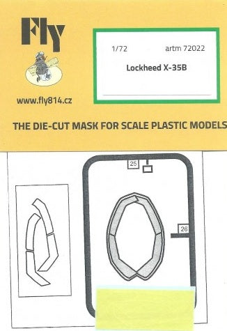 Artillery M72022 1:72 Lockheed-Martin X-35B JSF canopy frame paint mask