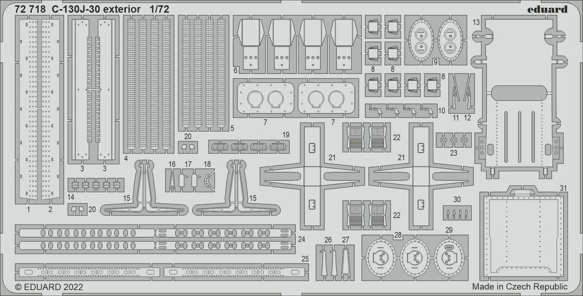 Eduard 72718 1:72 Lockheed C-130J-30 Hercules exterior
