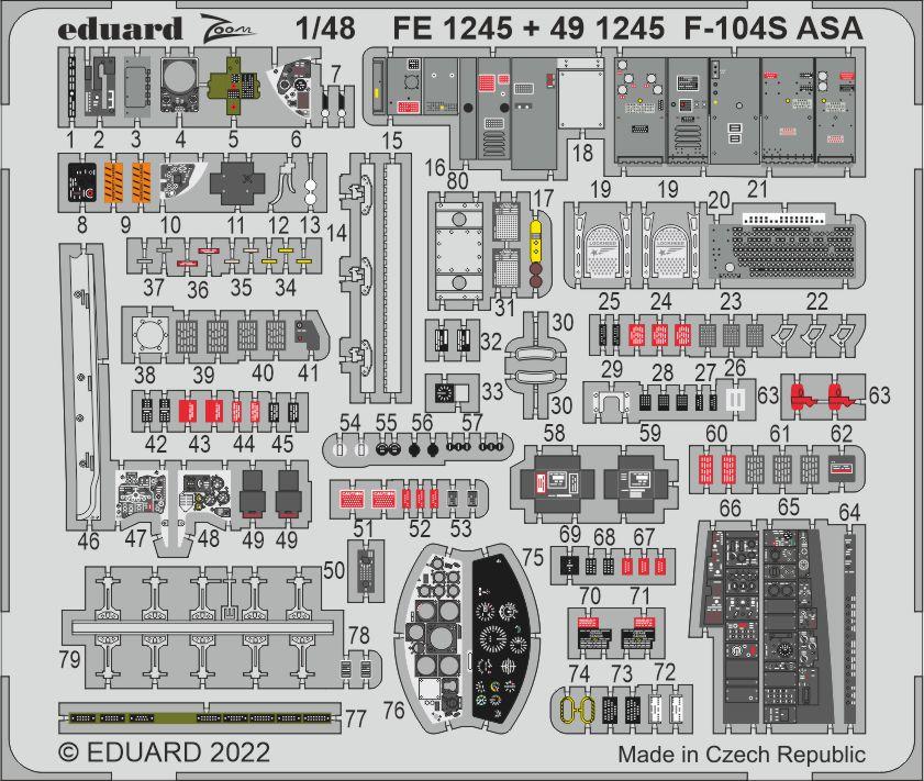 Eduard 491245 1:48 Lockheed F-104S Starfighter ASA Detailing Set
