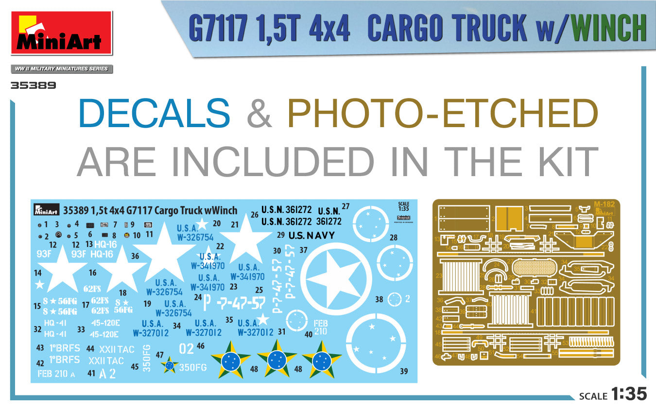 Mini Art 35389 1:35 G7117 1,5T 4ÃÂâ€â€4 Cargo Truck w/Winch