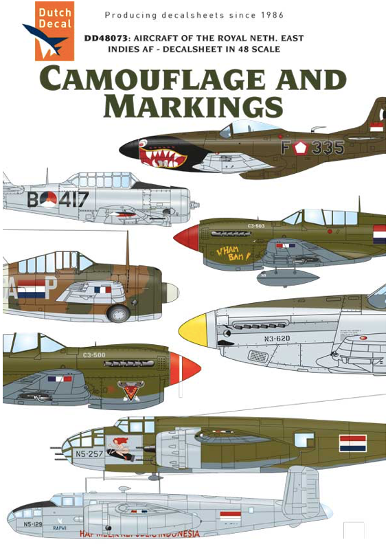 Dutch Decal DD48073 1:48 Camouflage and Markings on Aircraft Of The Royal Netherlands Indies Army Air Force