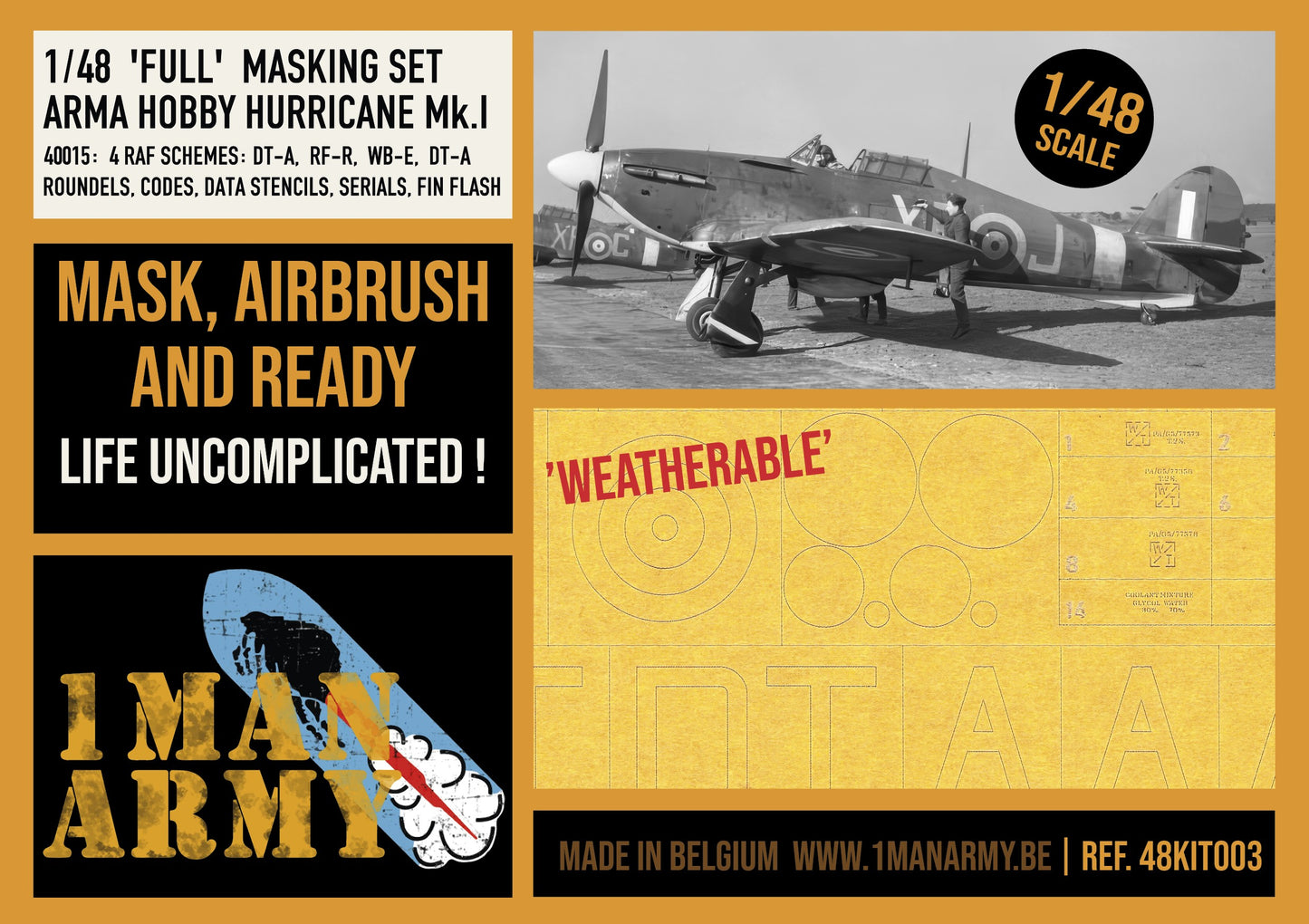 1ManArmy 48KIT003 1:48 Hawker Hurricane Mk.I