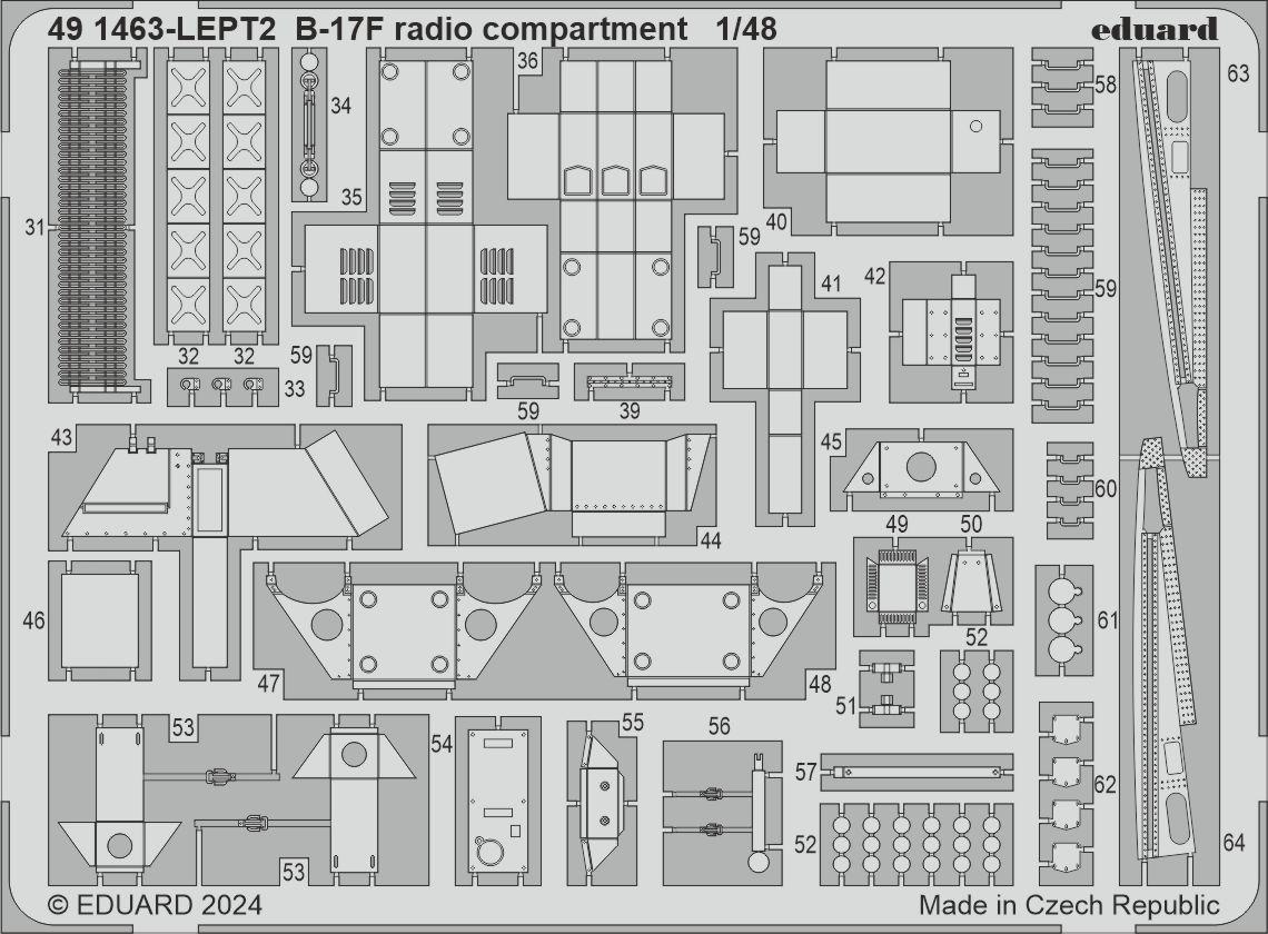 Eduard 491463 1:48 Boeing B-17F Flying Fortress radio compartment