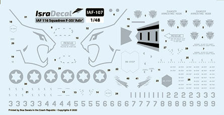 IsraDecal Studio IAF-107 1:48 IAF Lockheed-Martin F-35I 'Adir' 116 Sq