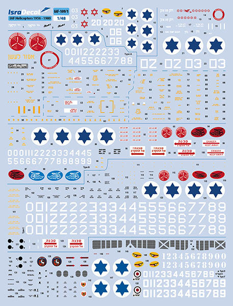 IsraDecal Studio IAF-109 1:48 IAF Helicoperts 1955-80