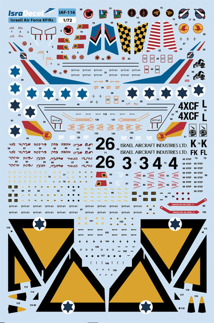 IsraDecal Studio IAF-116 1:72 IAF 'Kfir' Decals