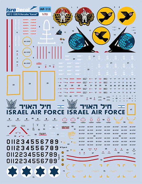 IsraDecal Studio IAF-113 1:72 IAF Lockheed C-130E/H Hercules
