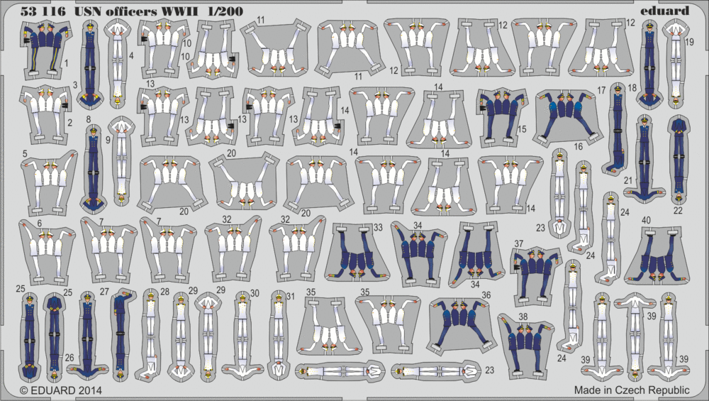 Eduard 53116 1:200 USN officers WWII (self adhesive)