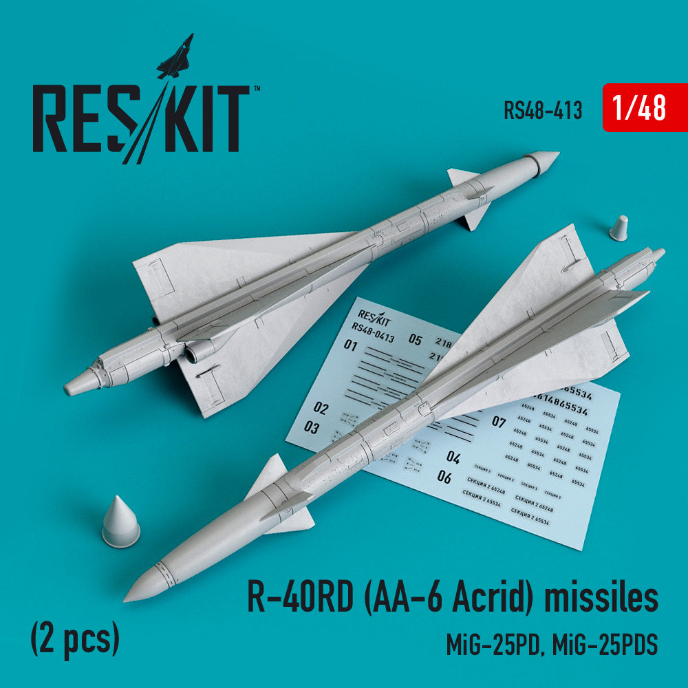 ResKit RS48-0413 1:48 R-40RD (AA-6 Acrid) missiles (2 pcs)