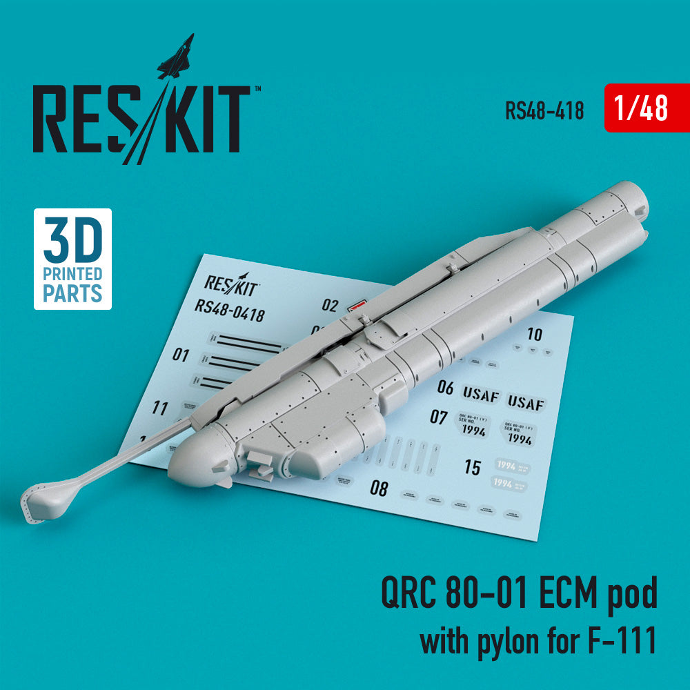 ResKit RS48-0418 1:48 QRC 80-01 ECM pod with pylon for F-111