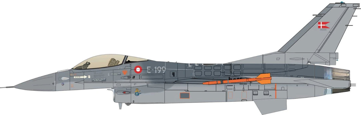 Lima November LN32-D06 1:32 RDAF/Royal Danish Air Force General-Dynamics F-16s first scheme 1980-2002